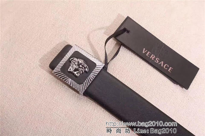VERSACE範思哲 專櫃同款 原版美人圖扣頭 雙面進口原版小牛皮 男士皮帶  xfp1251